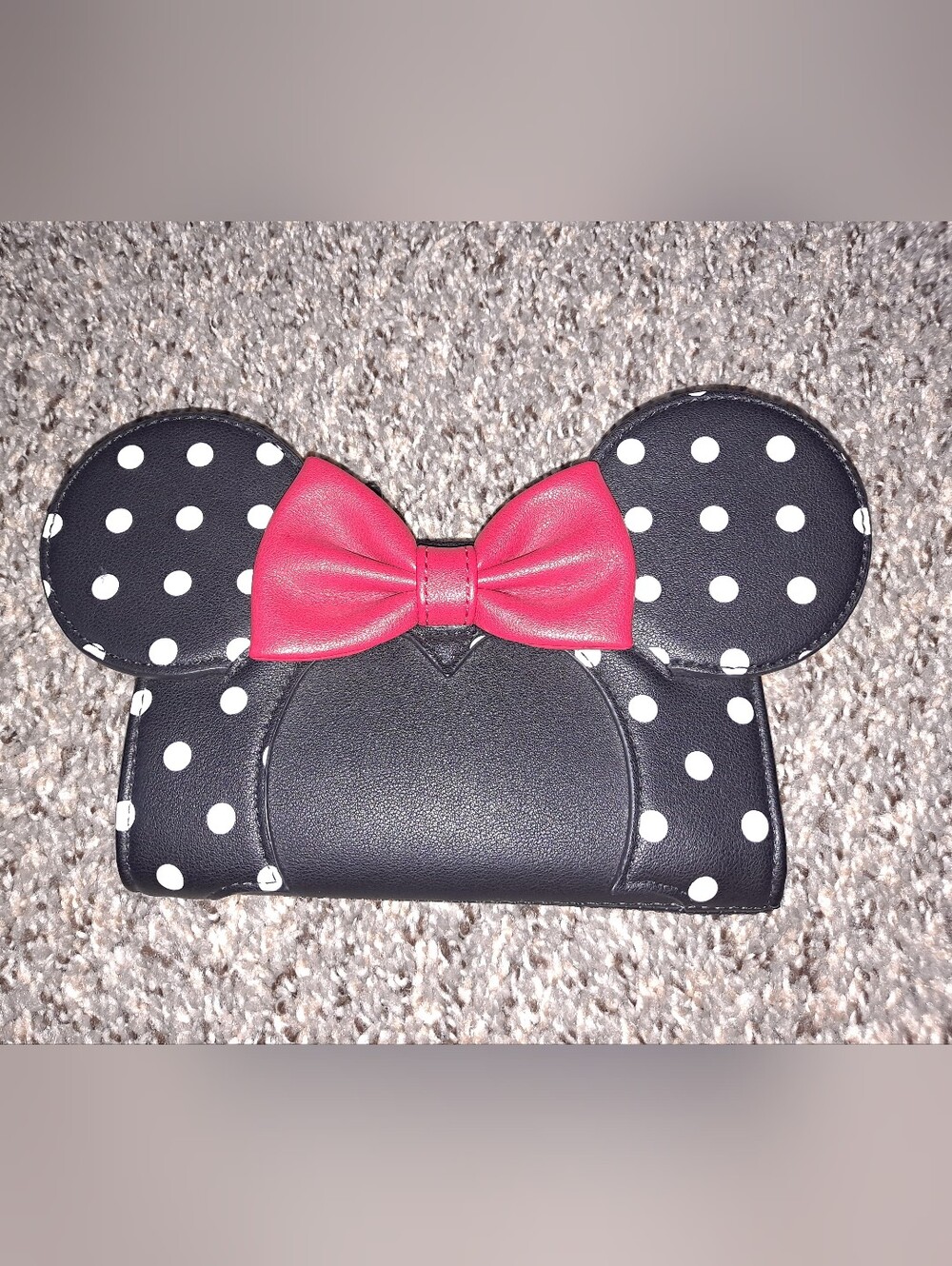 Loungefly Disney Minnie Mouse Black & White Polka Dot Flap Wallet